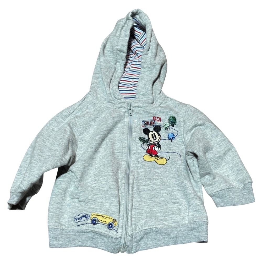 Disney Baby Mickey Mouse Zip Hoodie 6–9 Months‎ Gray 2010 Release